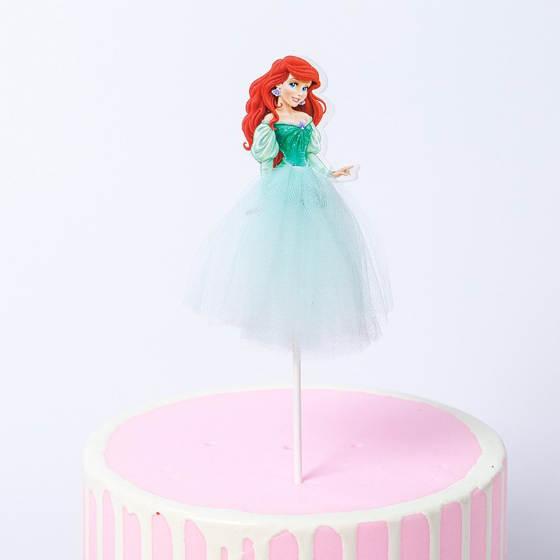 Homesun Princess Cake Decoration topper cartoon Flag for Baby Shower Happy Birthday party dessert table Supplies