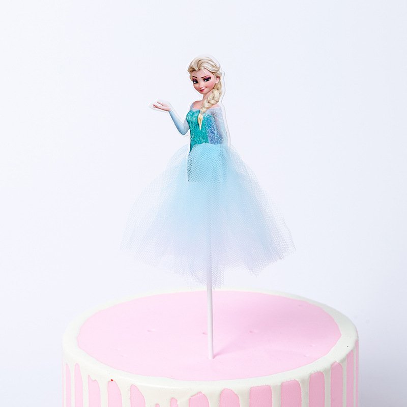 Homesun Princess Cake Decoration topper cartoon Flag for Baby Shower Happy Birthday party dessert table Supplies
