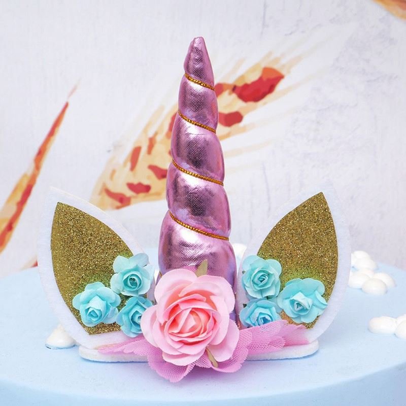 Rainbow Unicorn Cake Topper Unicorn Birthday Party Supplies Unicorn Cake Decoration for Girls First Birthday Cake Toppers XQ289