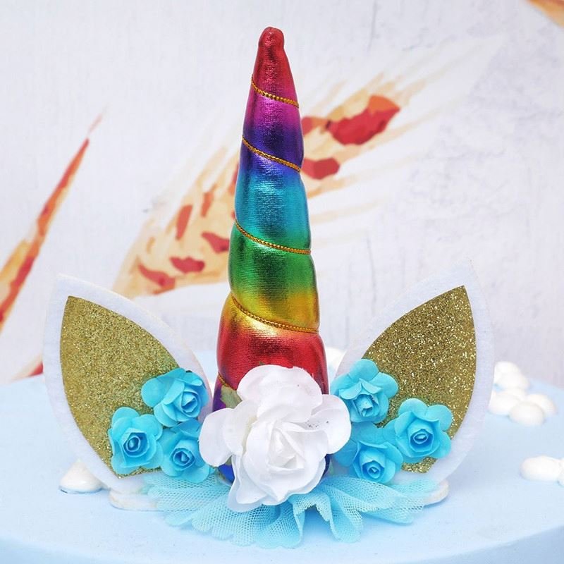 Rainbow Unicorn Cake Topper Unicorn Birthday Party Supplies Unicorn Cake Decoration for Girls First Birthday Cake Toppers XQ289