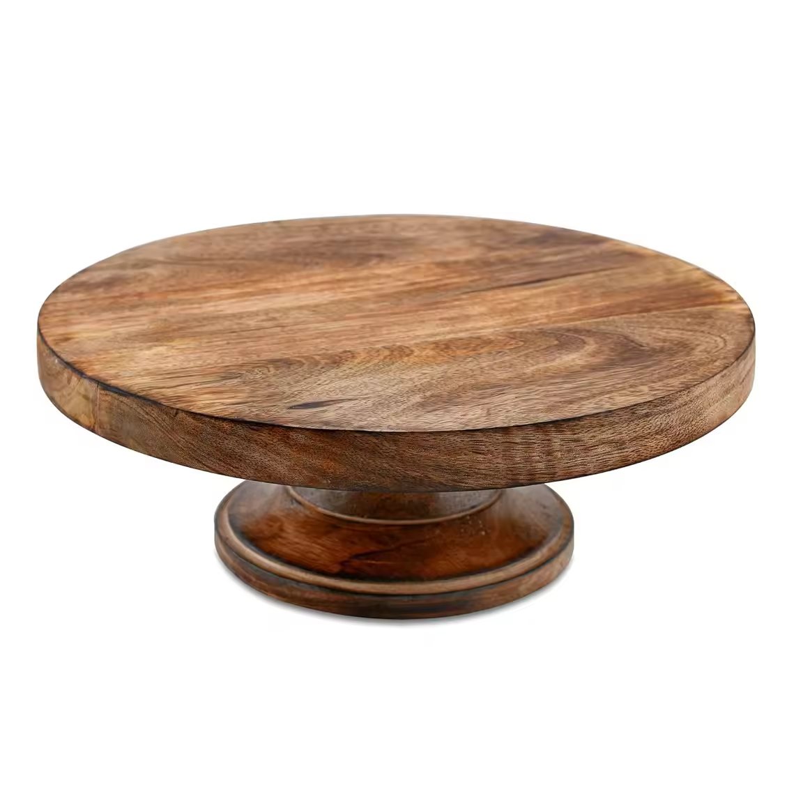 Amazing Design Vintage Cupcake Serving Stand Brown Color Export Quality Clear Glass Lid Tableware Wooden Cake Stand For Event