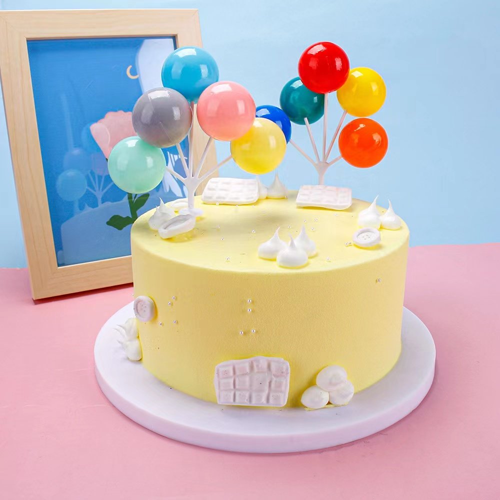 Plastic Colorful Balloon Cake Insert Happy Birthday Party Cake Decorating Supplies 3d Balloon Cake Topper