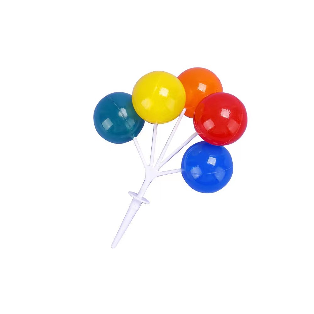 Plastic Colorful Balloon Cake Insert Happy Birthday Party Cake Decorating Supplies 3d Balloon Cake Topper