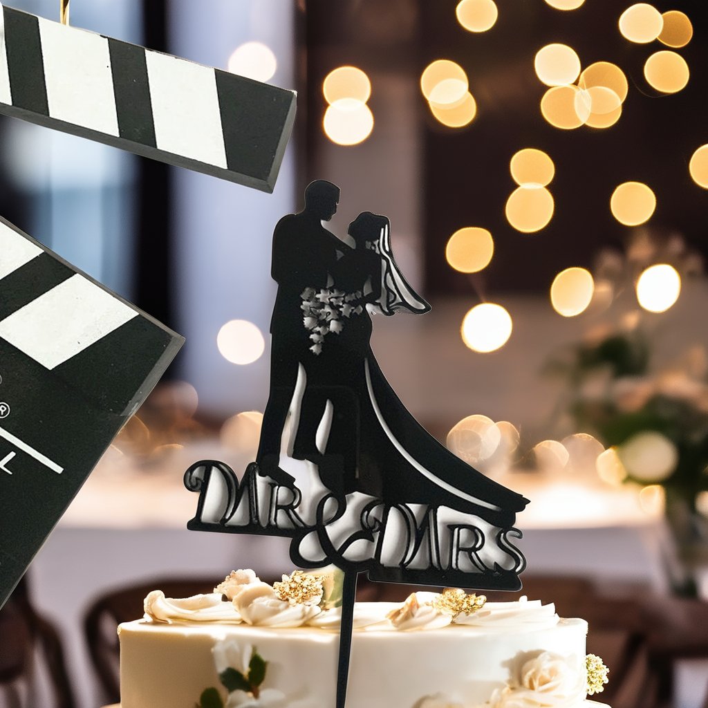 Customizable Size Valentine's Day Acrylic Cake Card for Wedding Proposals Party Dress Up Romantic Baking Cake Decoration Love