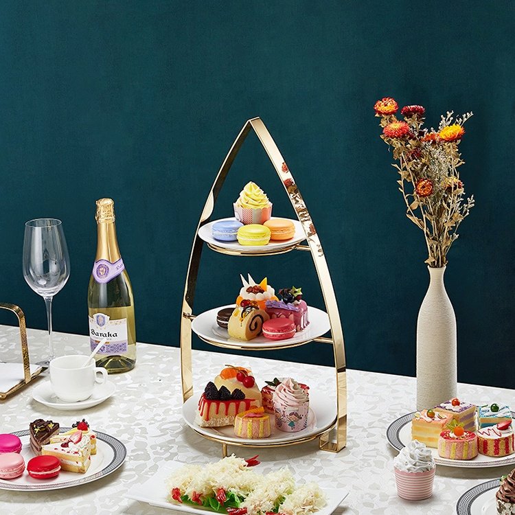Tianxing Wedding Decoration Supplies Cake Stand Set Dessert Table Stainless Steel Dessert Display Stand 3 Tier Dessert Rack