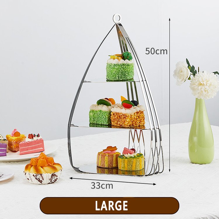 Tianxing Wedding Decoration Supplies Cake Stand Set Dessert Table Stainless Steel Dessert Display Stand 3 Tier Dessert Rack