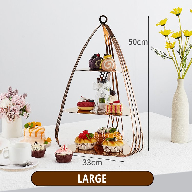 Tianxing Wedding Decoration Supplies Cake Stand Set Dessert Table Stainless Steel Dessert Display Stand 3 Tier Dessert Rack