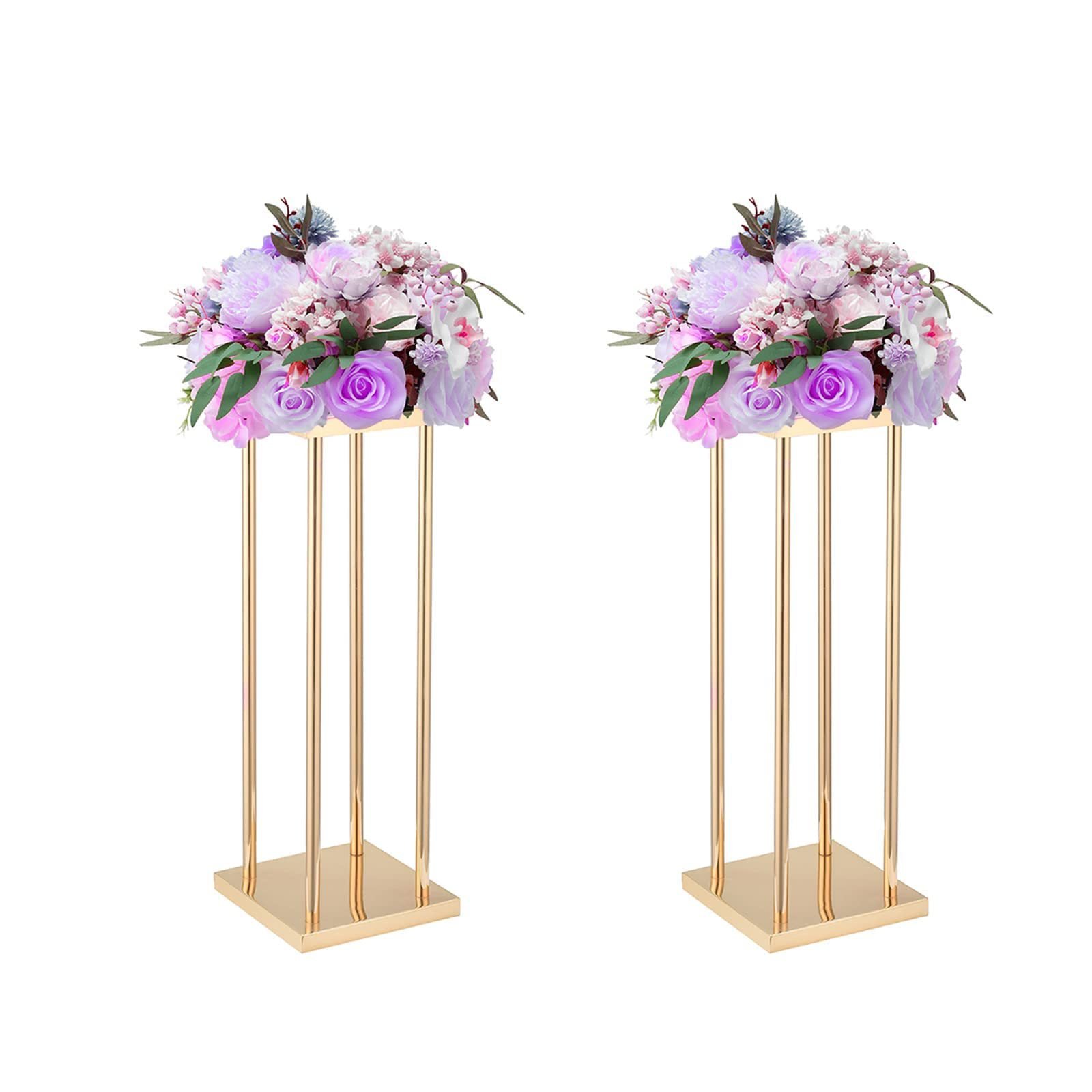 Table Centerpiece Tall Silver Rectangle Gold Wedding Plated Metal Flower Stand for Balcony wedding decoration