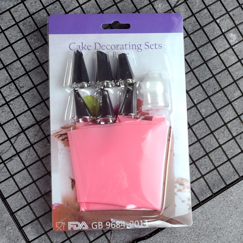 8 Piece Cake Decorating Supplies Baking Set Stainless Steel Kits Frosting Bags Tips Cake Tools for Cookie Icing, Cake