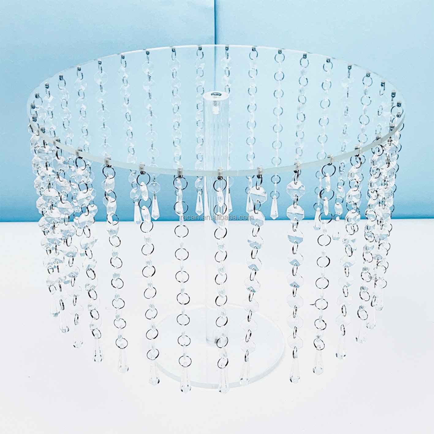 Clear Acrylic Dessert Display Stand clear beads hanging Cake stand for Wedding Birthday Party Decoration