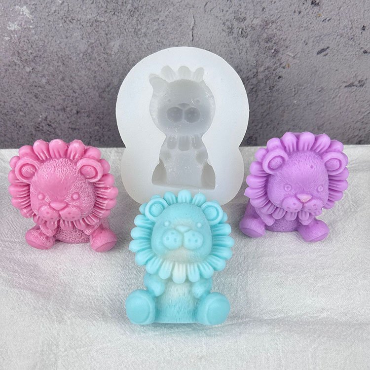 YS Three-Dimensional Cartoon Lion Silicone Handmade DIY Cake Mold Scented Candle Homemade Plaster Doll Diffuser Stone Home Decor