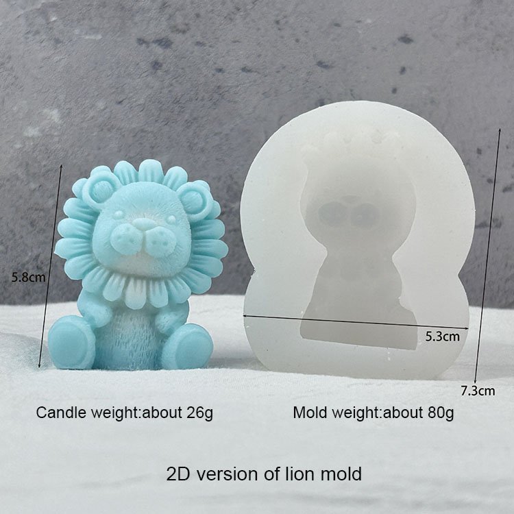 YS Three-Dimensional Cartoon Lion Silicone Handmade DIY Cake Mold Scented Candle Homemade Plaster Doll Diffuser Stone Home Decor