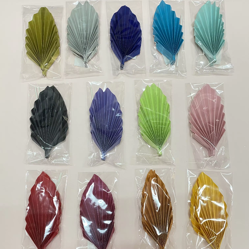 Hot selling Paper Fan leaf cake accessories Happy Birthday Palm leaf cake topper Wedding baby shower Folding Fan cupcake topper