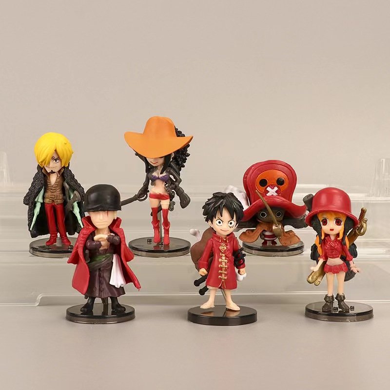 9Pcs Birthday Cake Toppers figures For One Piece,Cartoon and Animation Theme Party Cake Decorating Supplies