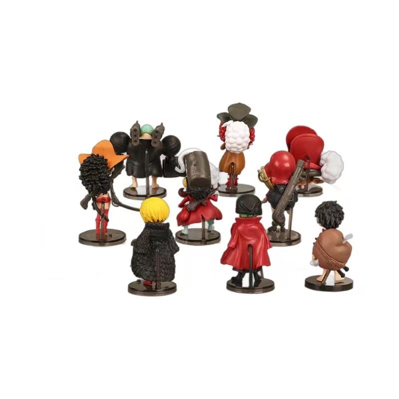 9Pcs Birthday Cake Toppers figures For One Piece,Cartoon and Animation Theme Party Cake Decorating Supplies