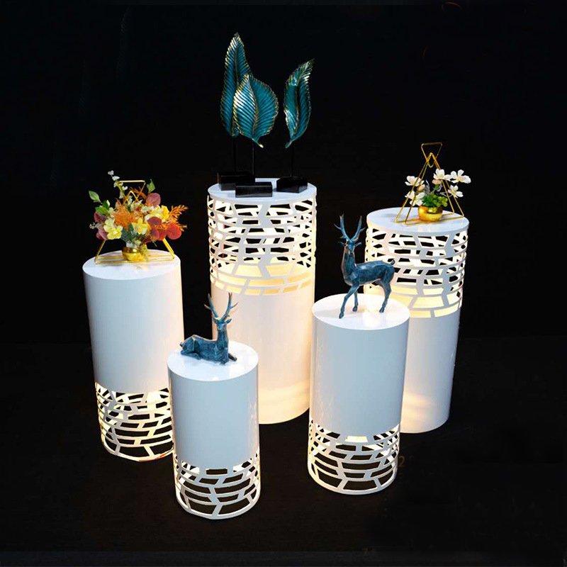 New wedding stage backdrop decor Cake stand Pillar Stand with Led light party Supplies for birthday baby shower party wedding