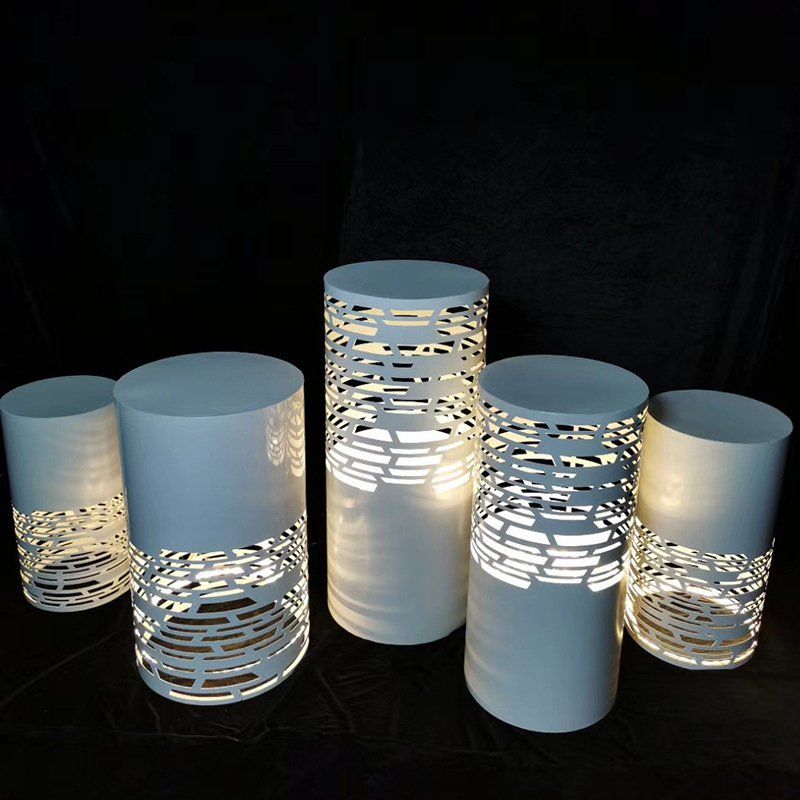 New wedding stage backdrop decor Cake stand Pillar Stand with Led light party Supplies for birthday baby shower party wedding
