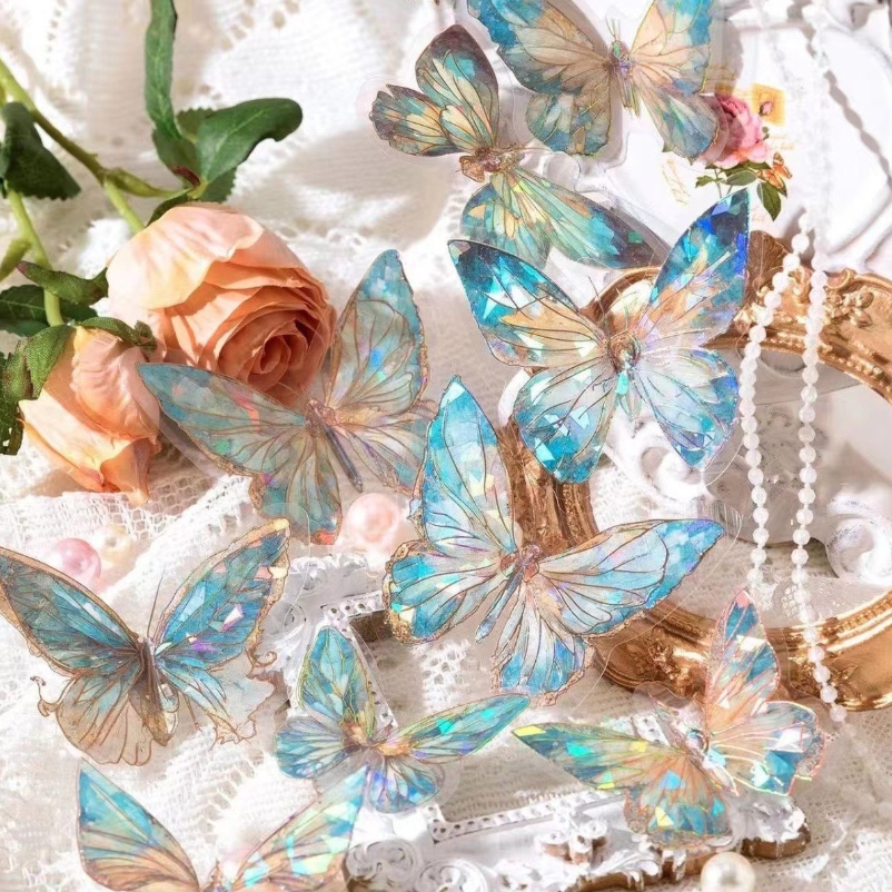 New cake decorating tools 20piece PET laser butterfly cake topper DIY butterfly cake party decoration supplies
