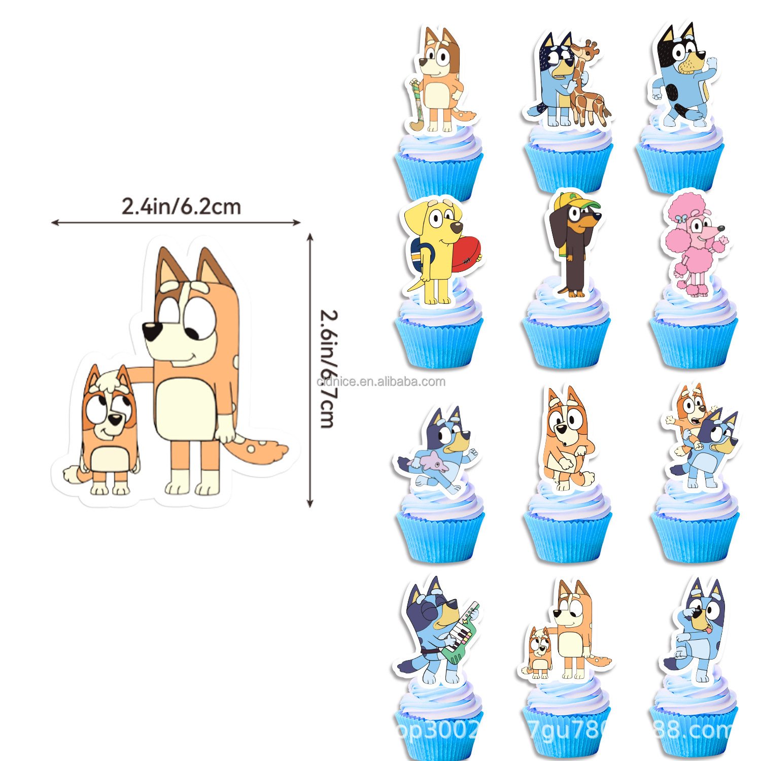 Nice New Blue Cartoon Pet Dog Theme Birthday Party Decorations Animal Banner Cute Pet Cake Topper Children'S Birthday Supplies