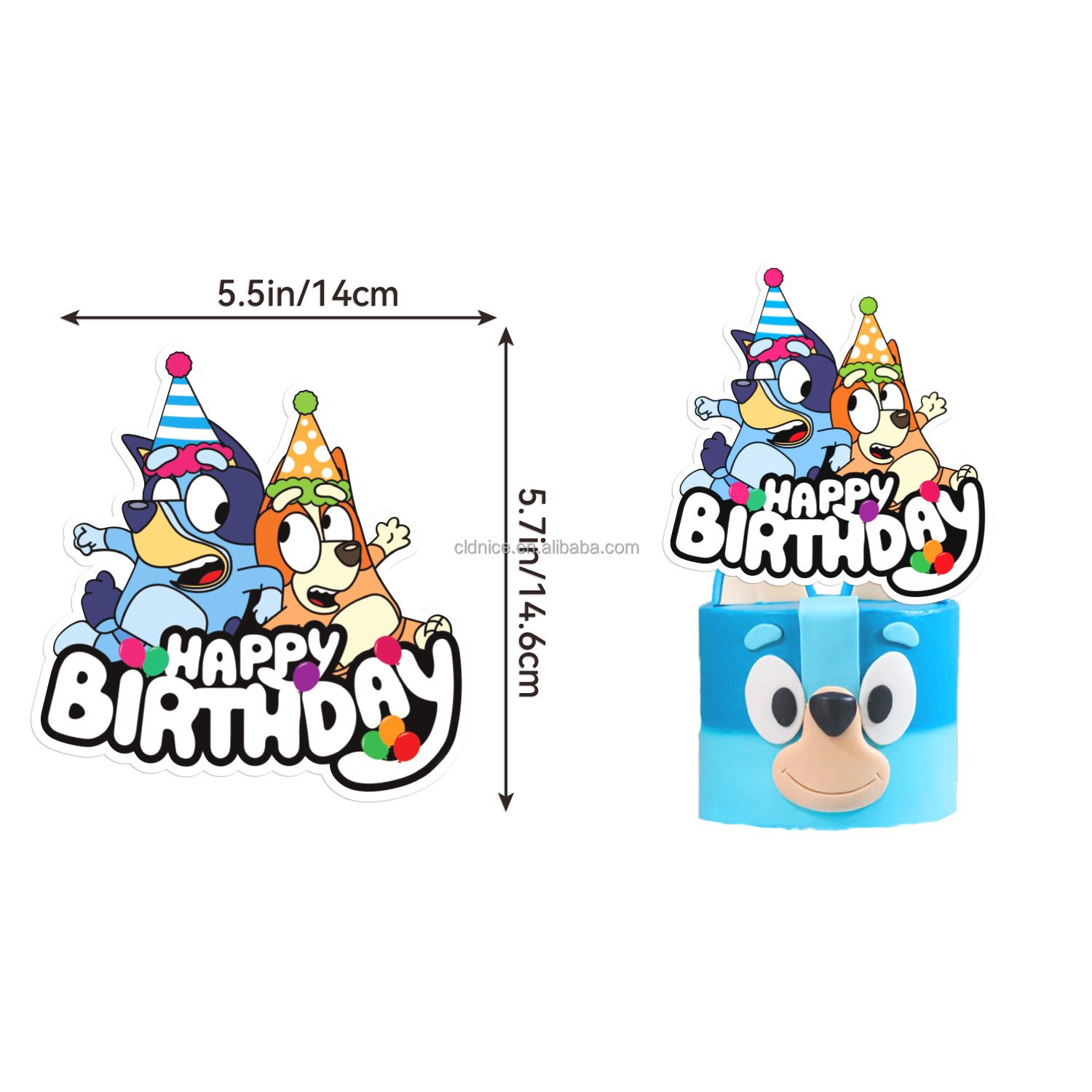 Nice New Blue Cartoon Pet Dog Theme Birthday Party Decorations Animal Banner Cute Pet Cake Topper Children'S Birthday Supplies
