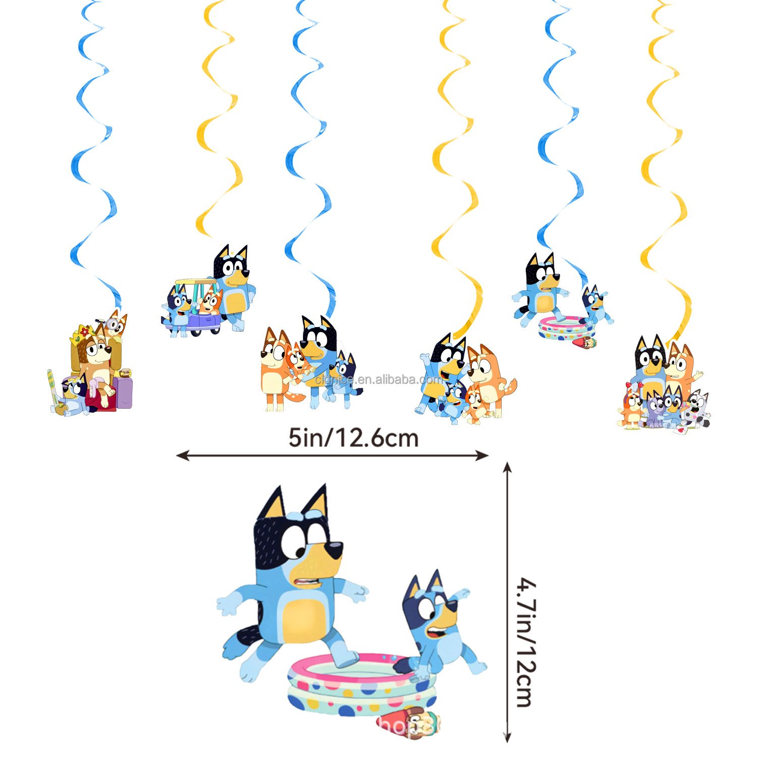 Nice New Blue Cartoon Pet Dog Theme Birthday Party Decorations Animal Banner Cute Pet Cake Topper Children'S Birthday Supplies