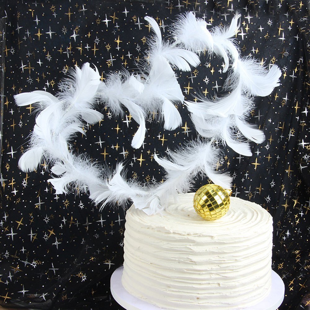 Birthday party diy dessert table accessories Transformable feather cake baking decoration plug-in