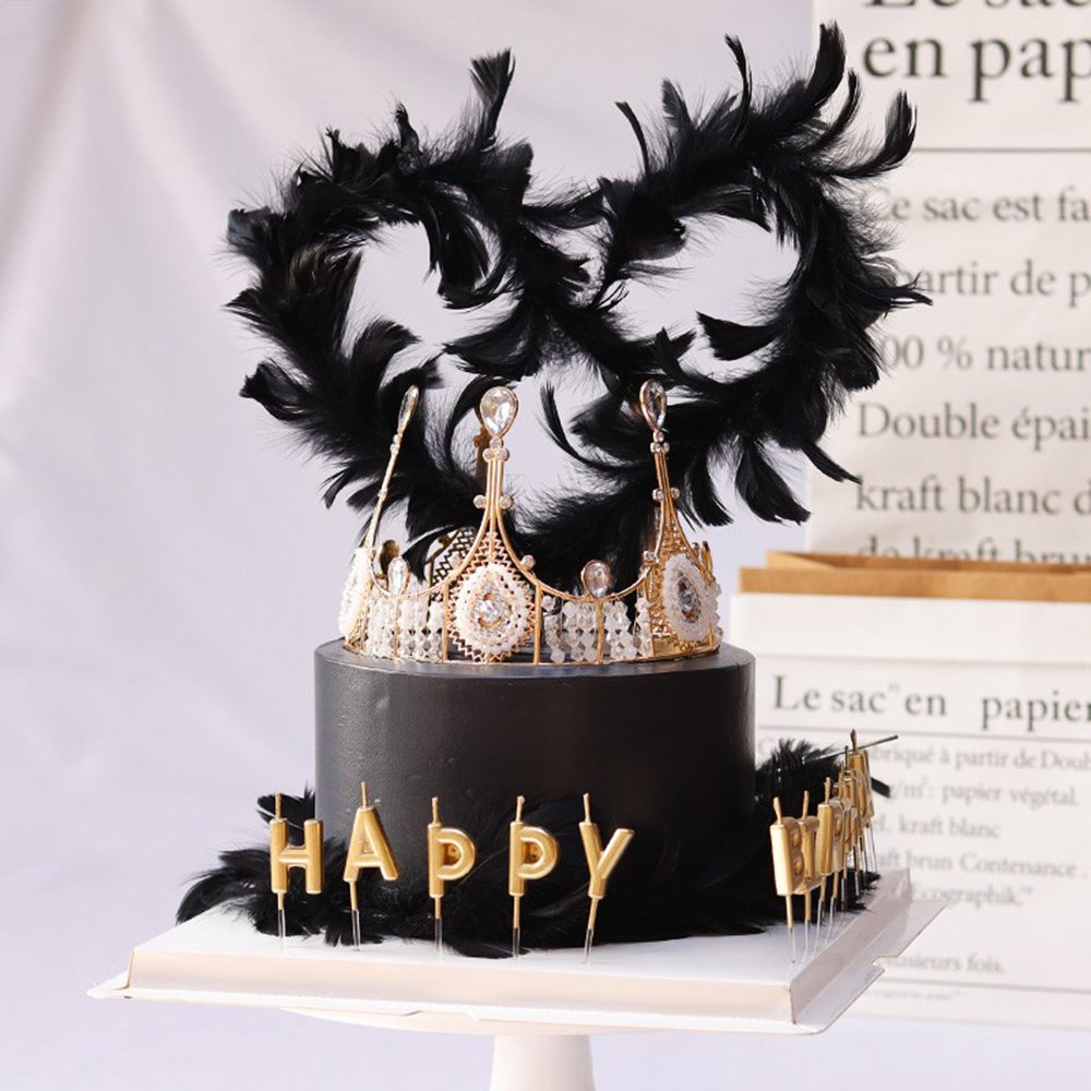 Birthday party diy dessert table accessories Transformable feather cake baking decoration plug-in