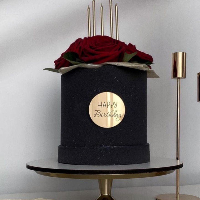 new high quality gold round acrylic Happy Birthday cake topper cake accessories party cake decoration supplies cupcake topper