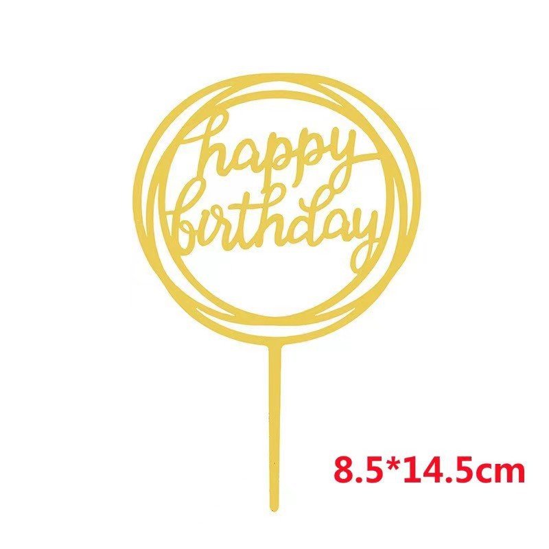 Supplies Multi Styles Birthday Cake Topper Set Acrylic Cake Insert Toppers Card Picks Happy Birthday Cake Topper