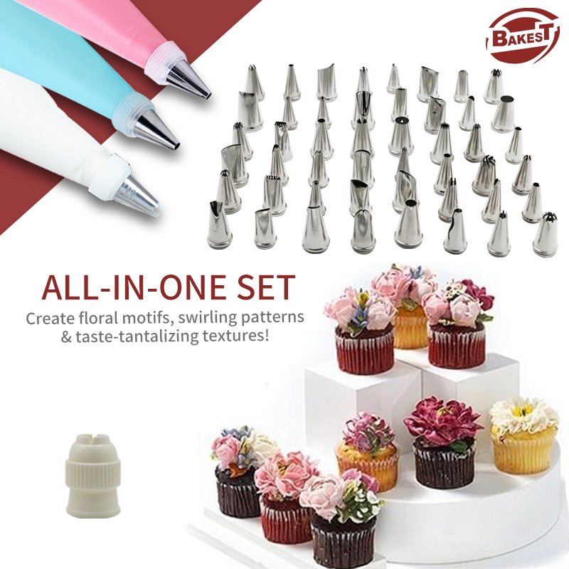 Mirco-Pak Baking Set Cake Decorating Kit Cake Pans Set Cake Rotating Turntable Icing Tips Bags Pastry Tools