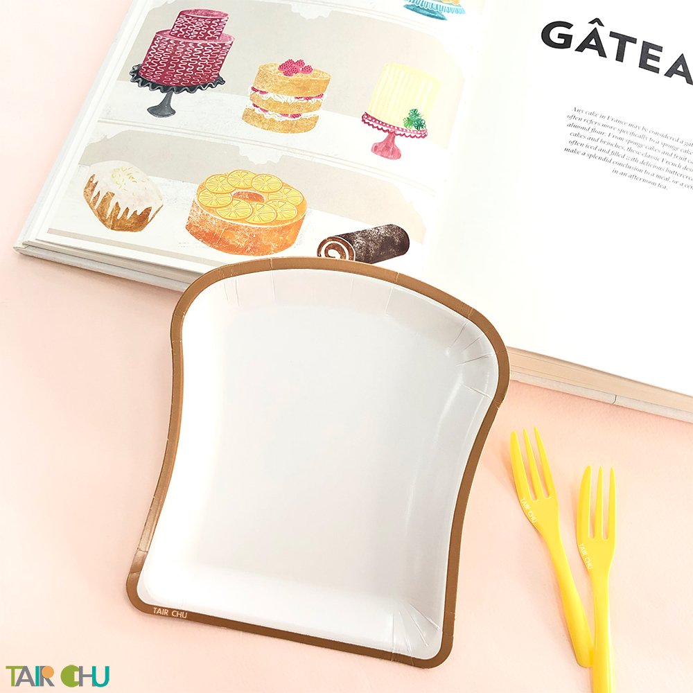 Toast Shaped Paper Plate Disposable Biodegradable paper plate set