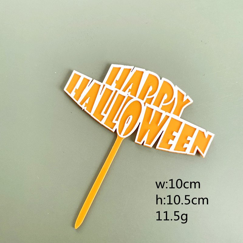 Factory Supply Halloween Series Acrylic Cake Topper Creative Decoration Happy Birthday Festival Party Bar Cupcake Ornaments