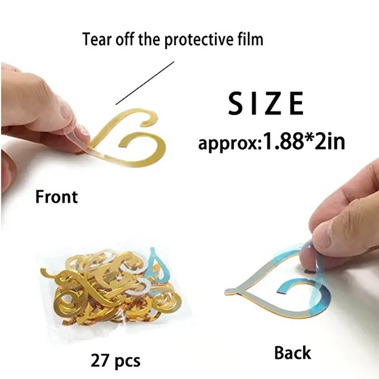 Acrylic Gold Uppercase Alphabet Cake Topper DIY Personalized Name Cupcake Toppers with A-Z Letter Set for Custom Wedding Cake