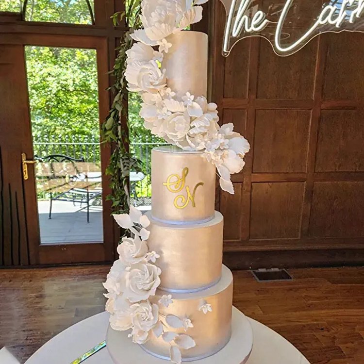 Acrylic Gold Uppercase Alphabet Cake Topper DIY Personalized Name Cupcake Toppers with A-Z Letter Set for Custom Wedding Cake