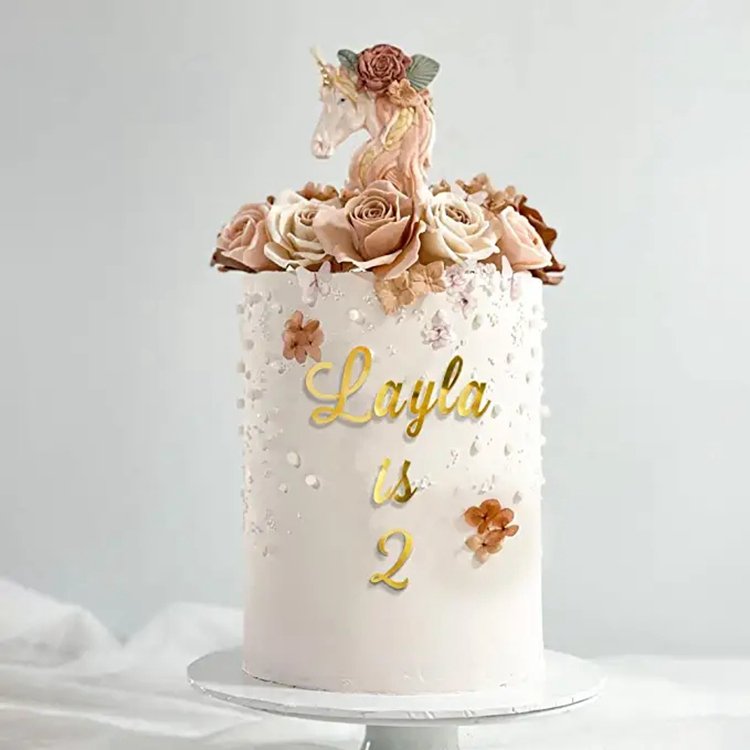 Acrylic Gold Uppercase Alphabet Cake Topper DIY Personalized Name Cupcake Toppers with A-Z Letter Set for Custom Wedding Cake