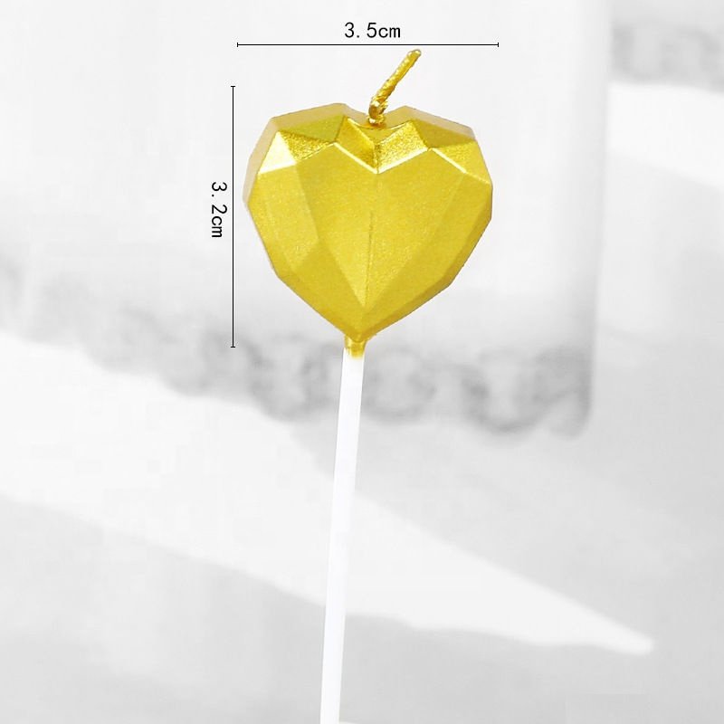 3D Pentagram Party Supplies Cake Decoration Diamond Heart Star Birthday Cake Candle