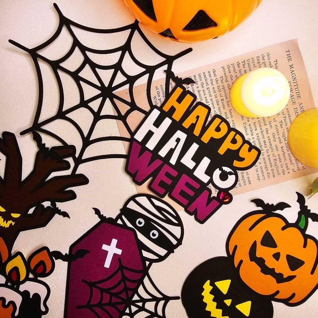 New paper halloween pumpkin cake decoration party supplies halloween cake topper