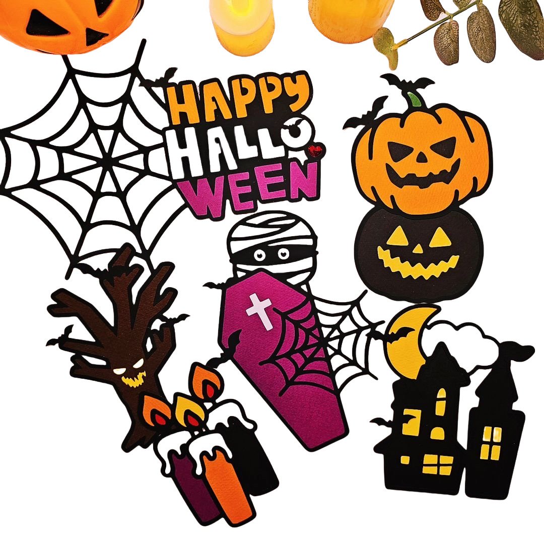 New paper halloween pumpkin cake decoration party supplies halloween cake topper