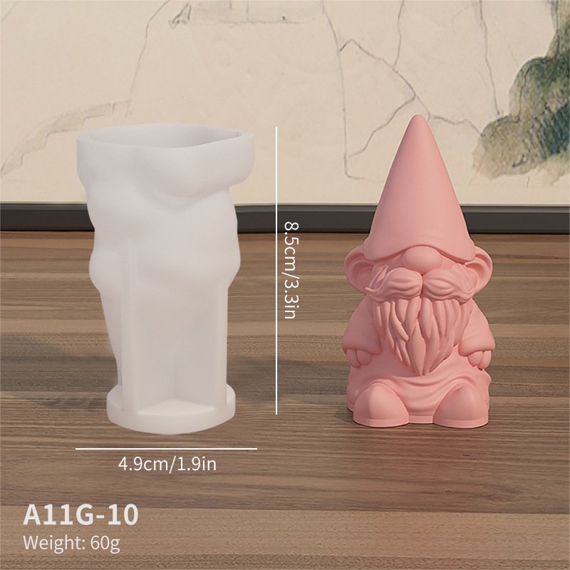 Faceless Fairy Tale Dwarf Decorative Candle Soap Mold DIY Handmade Plaster Diffuser Stone 3D Four-style Silicone DIY Craft Mold