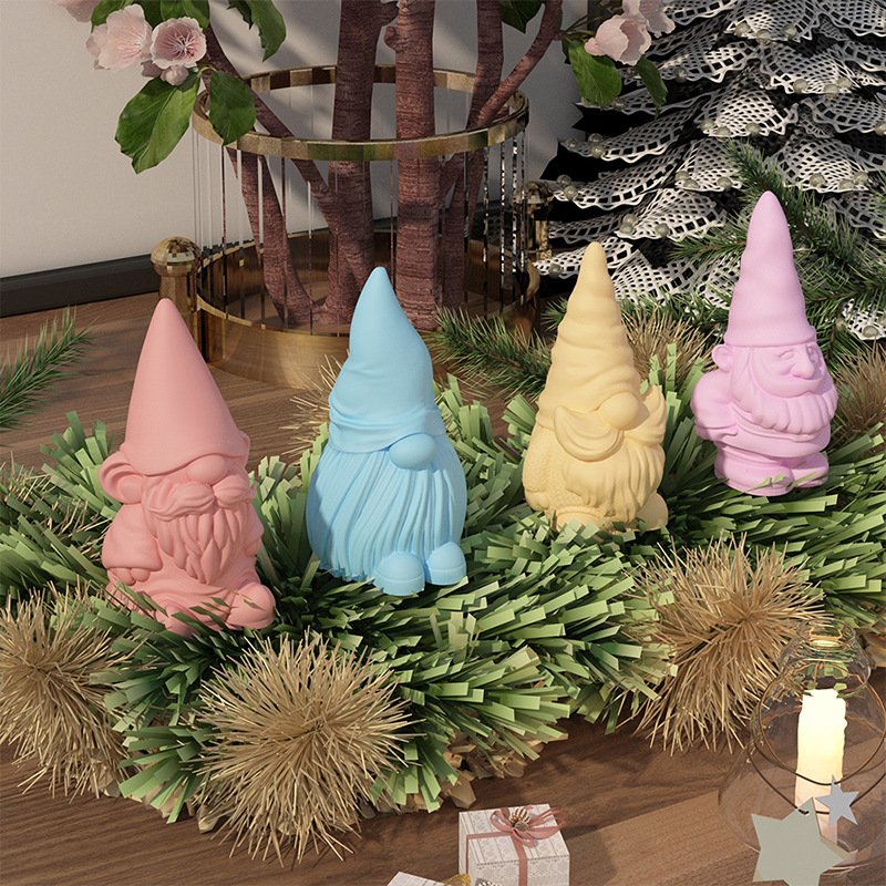 Faceless Fairy Tale Dwarf Decorative Candle Soap Mold DIY Handmade Plaster Diffuser Stone 3D Four-style Silicone DIY Craft Mold