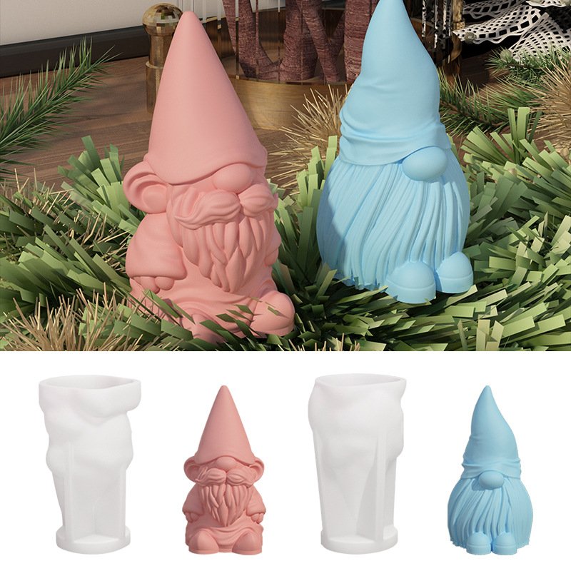 Faceless Fairy Tale Dwarf Decorative Candle Soap Mold DIY Handmade Plaster Diffuser Stone 3D Four-style Silicone DIY Craft Mold