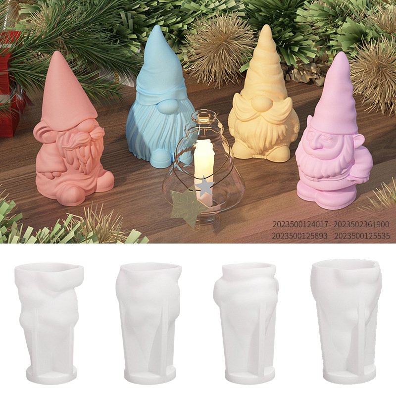 Faceless Fairy Tale Dwarf Decorative Candle Soap Mold DIY Handmade Plaster Diffuser Stone 3D Four-style Silicone DIY Craft Mold