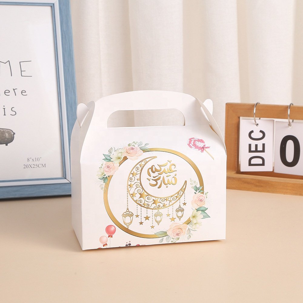 MorSun Eid Mubarak Treat Box Moon Lantern Paper Goodies Boxes Ramadan Kareem Gift Boxes Eid Mubarak Party Favor