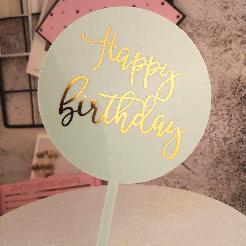 Ychon Happy Birthday Cake Topper Cupcake topper 1 Pack Birthday Cupcake Topper for Birthday Party Decoration Supplies