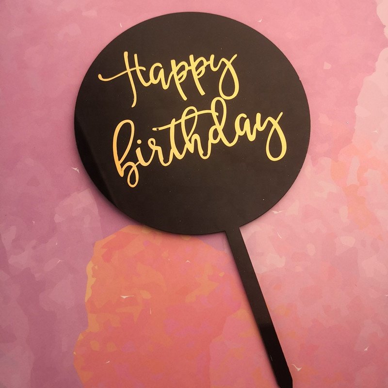 Ychon Happy Birthday Cake Topper Cupcake topper 1 Pack Birthday Cupcake Topper for Birthday Party Decoration Supplies