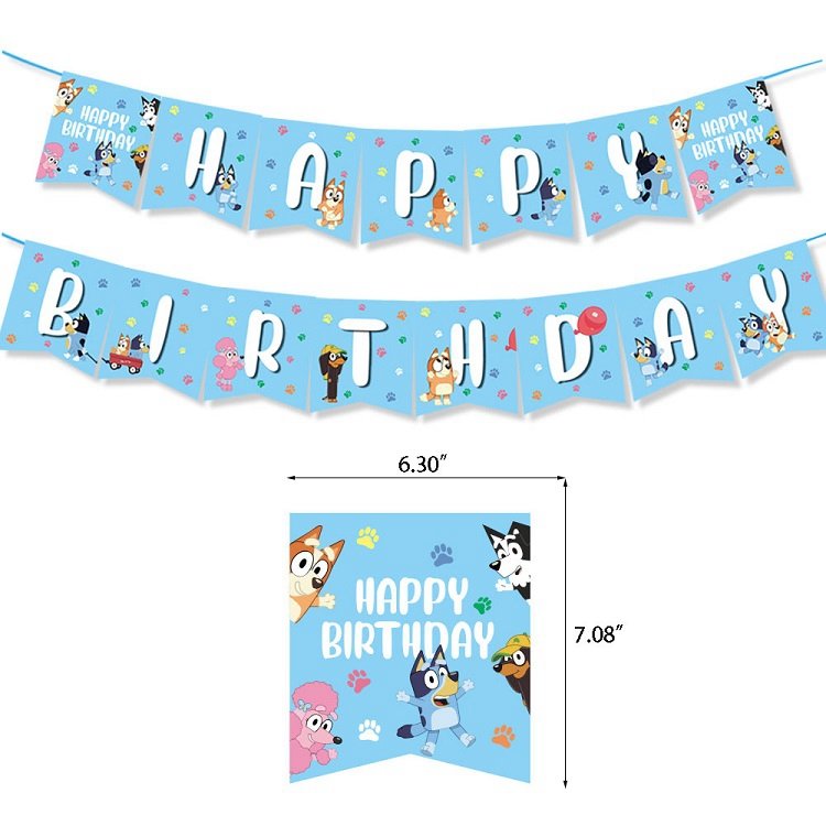 Cartoon Pet Dog Theme Birthday Party Decorations Animal Balloon Banner Cute Pet Cake Topper Children's Birthday Supplies X0444
