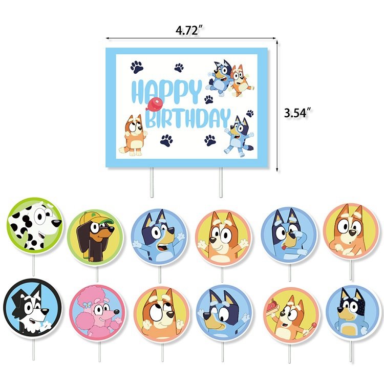 Cartoon Pet Dog Theme Birthday Party Decorations Animal Balloon Banner Cute Pet Cake Topper Children's Birthday Supplies X0444