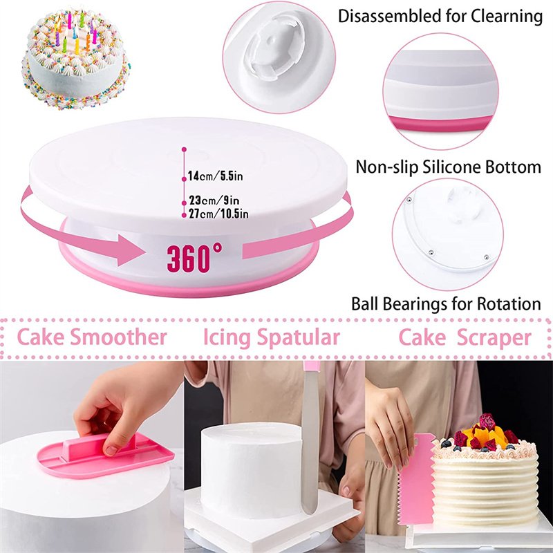 305pcs cake decorating supplies kit cake pan turntable stand piping tips set custom cake tool set with baking