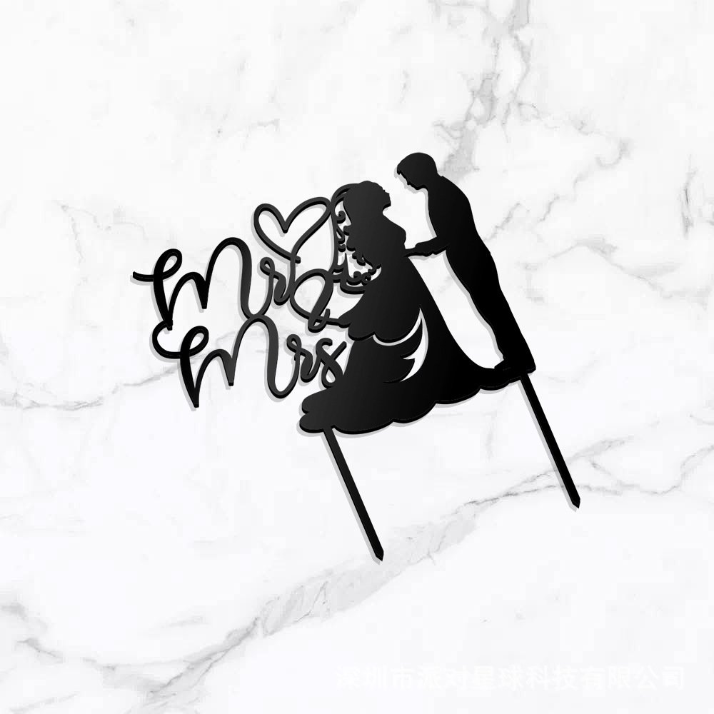 Custom Large 8" Mr&Mrs Acrylic Cake Topper for Wedding Valentine's day Anniversary Party Supplies Cake Decorating Accessories
