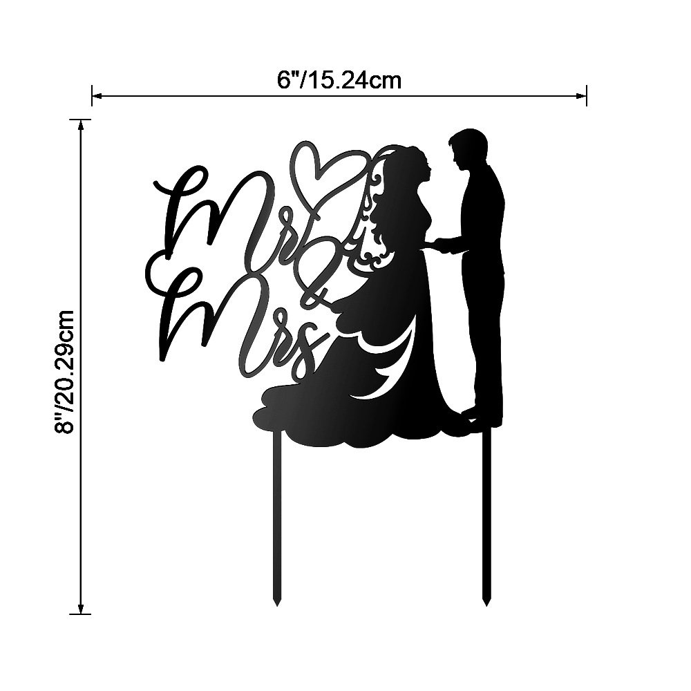 Custom Large 8" Mr&Mrs Acrylic Cake Topper for Wedding Valentine's day Anniversary Party Supplies Cake Decorating Accessories